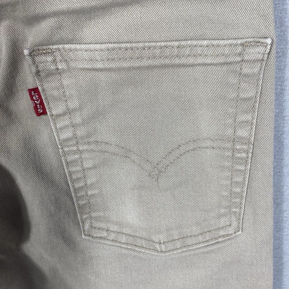 Levis 513 Jeans Mens 30x32 Slim Fit Straight Beige Khaki Denim Pants 06890-110 - Picture 6 of 13